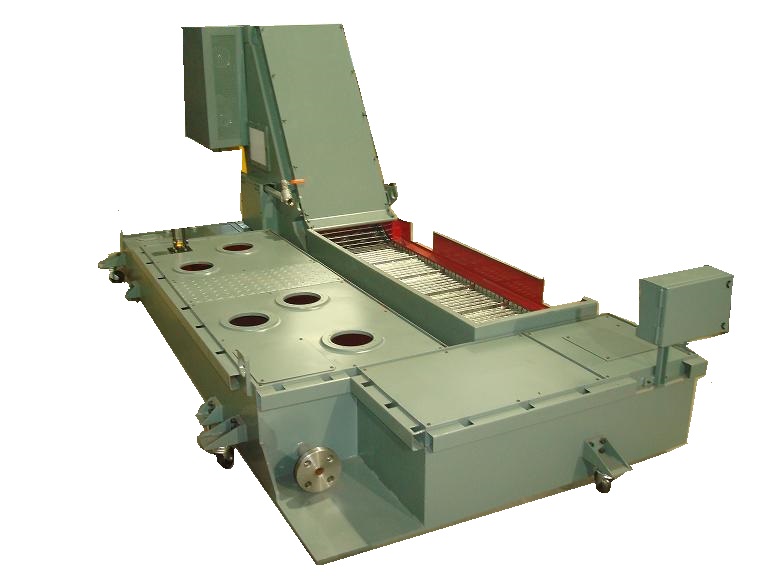 HINGED STEEL BELT CHIP CONVEYOR WITH COOLANT TANK Client: AMS, BANGALORE